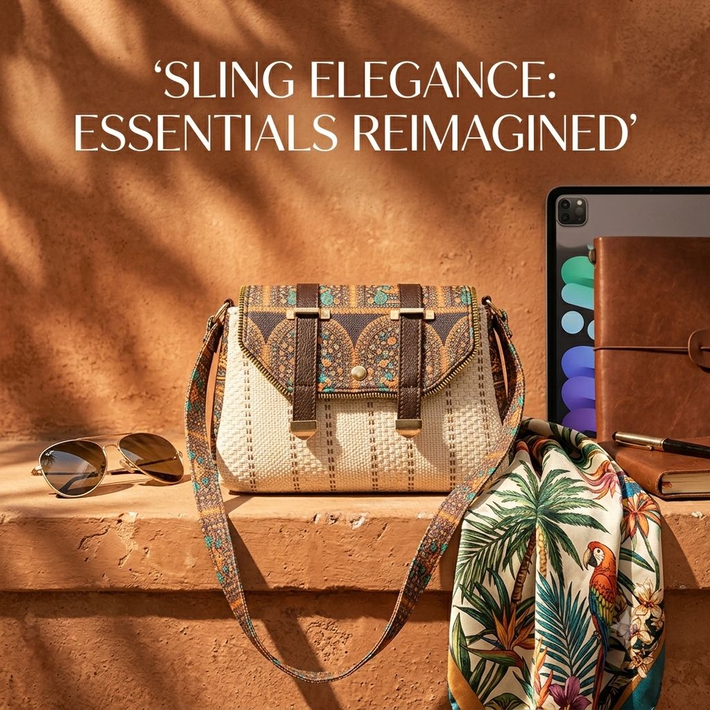 An overhead view showing the open interior of a beige straw-woven crossbody sling bag, revealing a dark brown fabric lining divided into two main sections by a central zippered compartment.