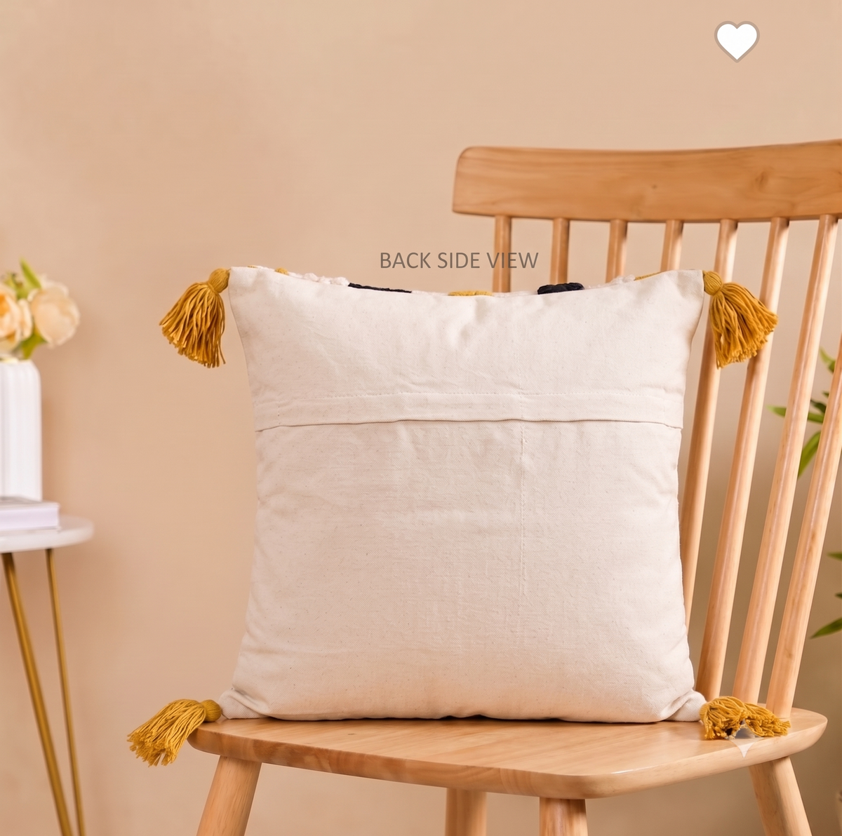 Set of 5 - Boho Textured Throw Pillow Case (40x40cm) - Mustard Yellow & Black