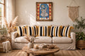 Set of 5 - Boho Textured Throw Pillow Case (40x40cm) - Mustard Yellow & Black