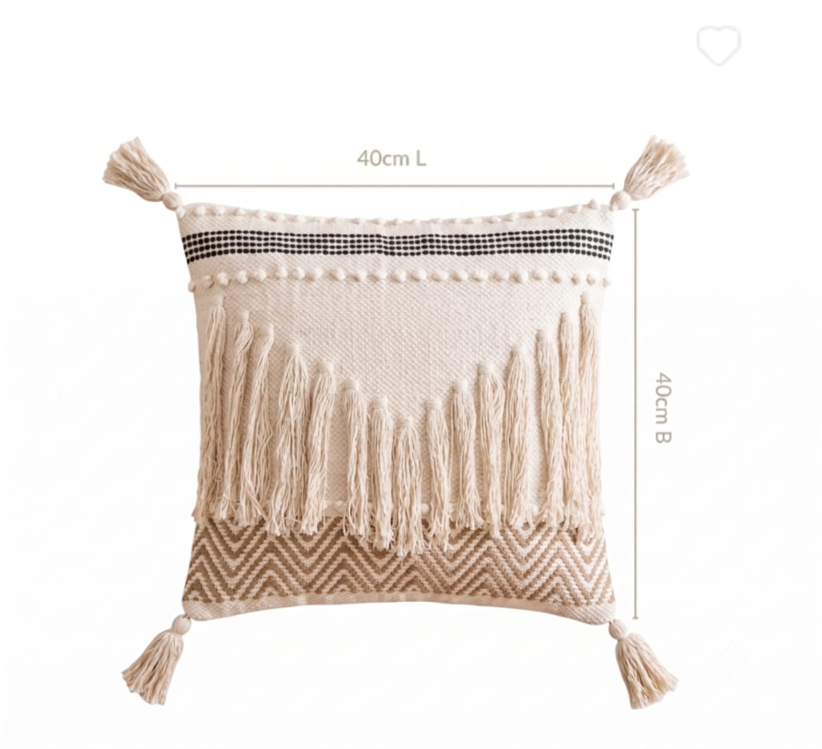 44 cm x 40 cm Boho Cushion Cover By Anhad Rang