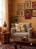 Flora Daisy Bird Embroidered Cushion Cover (40cm*40cm)