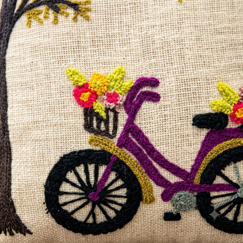 Fresh Bloom Daisy Bicycle  Cushion Cover (40cm*40cm)