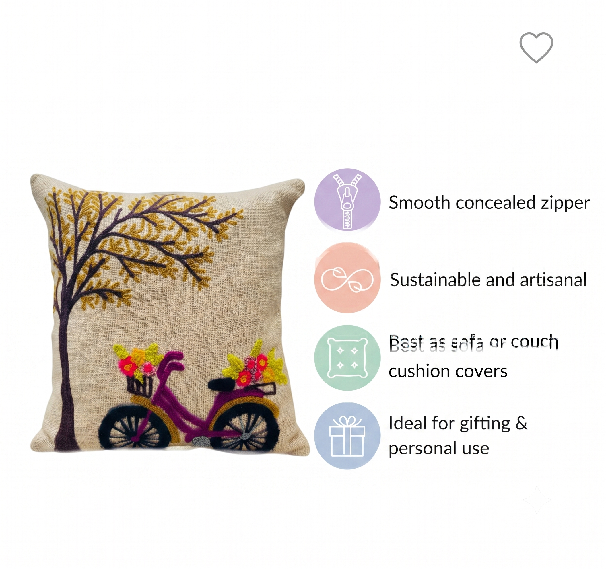 Fresh Bloom Daisy Bicycle  Cushion Cover (40cm*40cm)