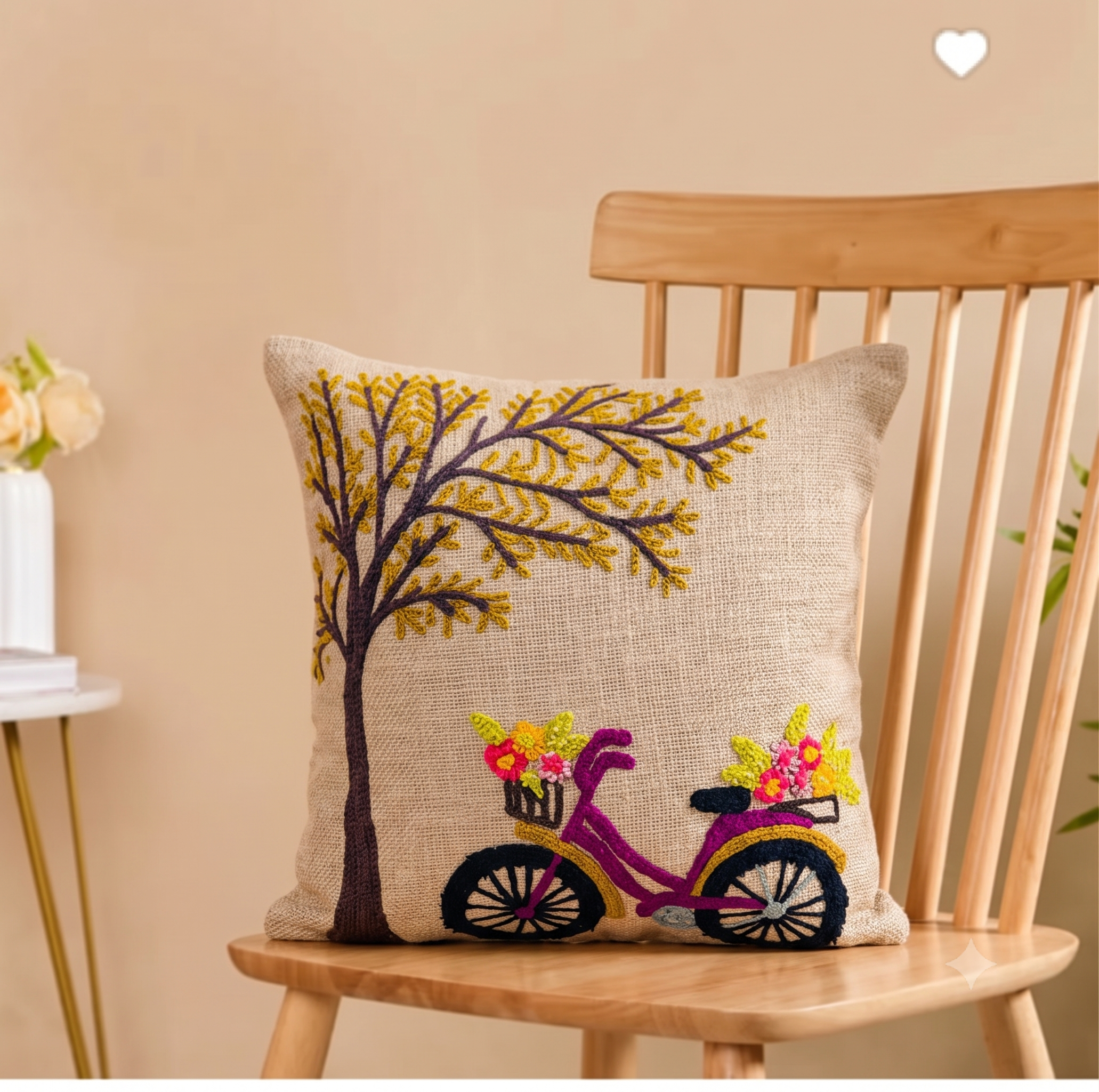 Fresh Bloom Daisy Bicycle  Cushion Cover (40cm*40cm)