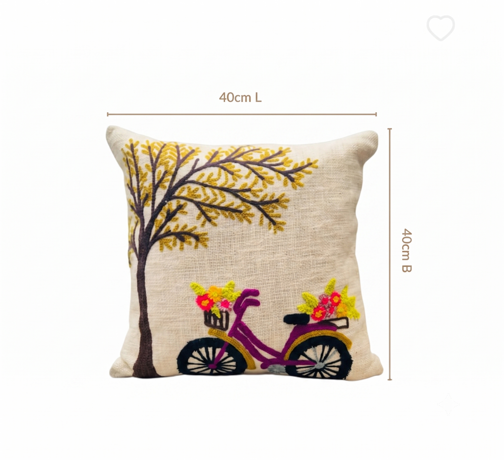 Fresh Bloom Daisy Bicycle  Cushion Cover (40cm*40cm)