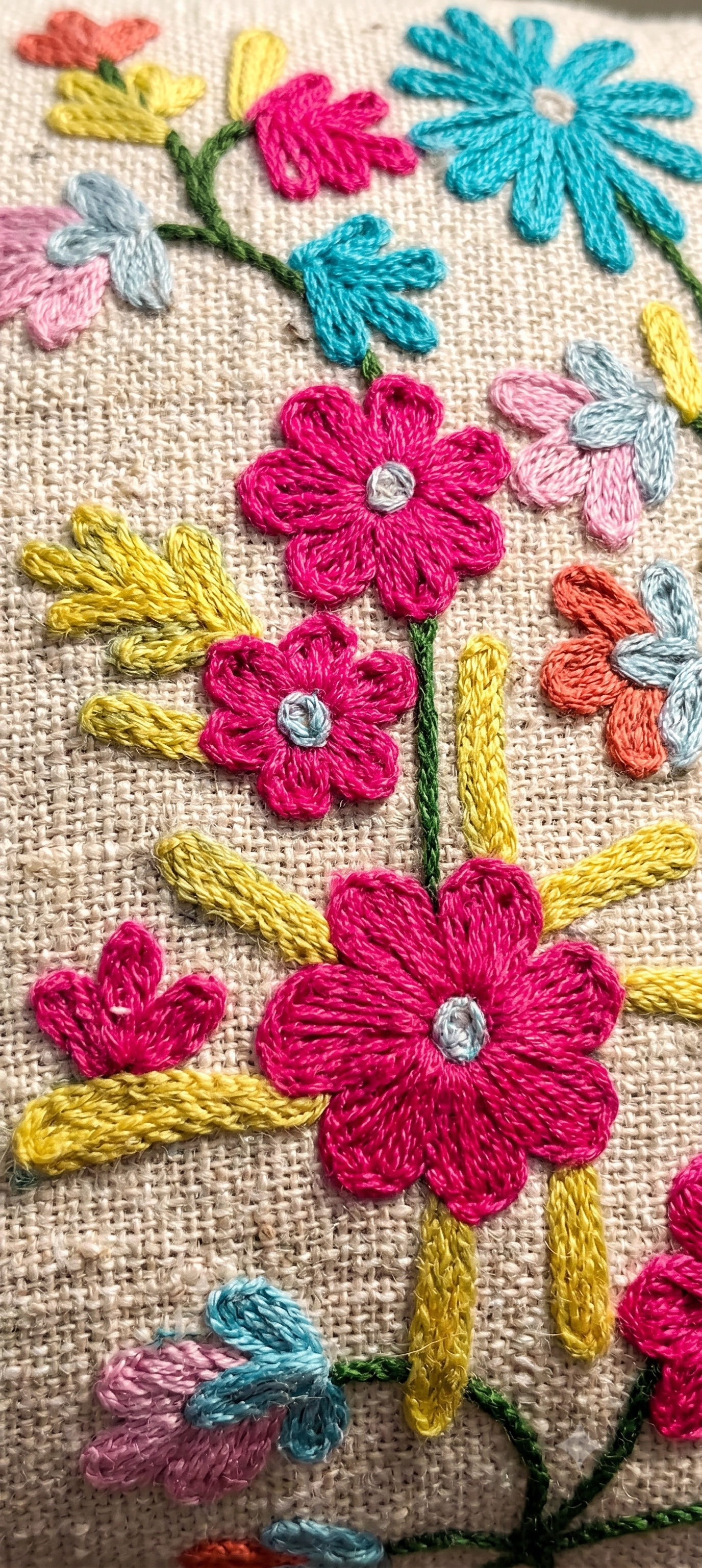Blooming Colorful Meadow Floral Accent Cushion Cover
