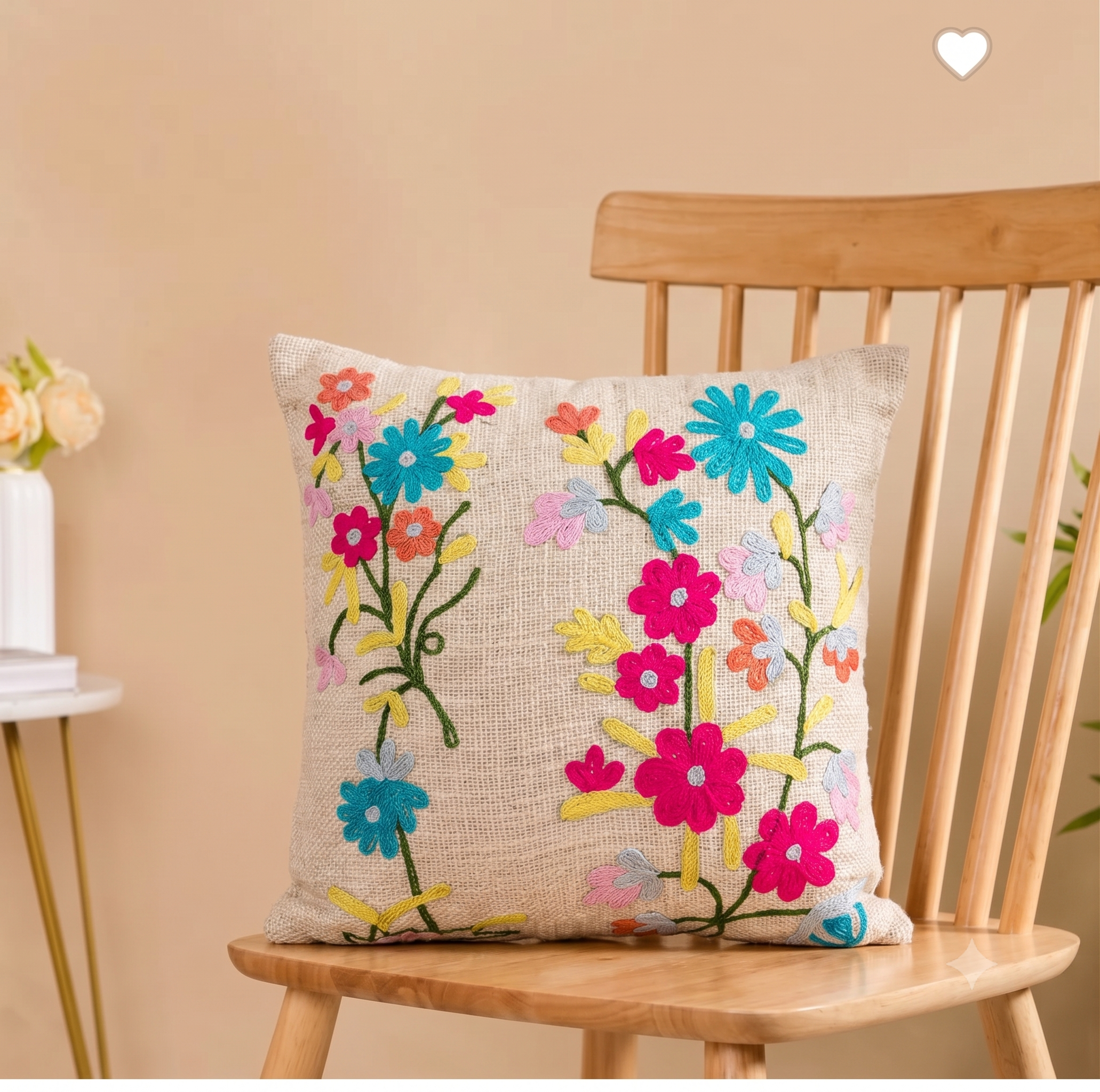 Blooming Colorful Meadow Floral Accent Cushion Cover