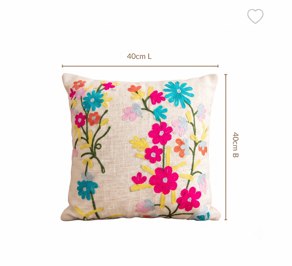 Blooming Colorful Meadow Floral Accent Cushion Cover