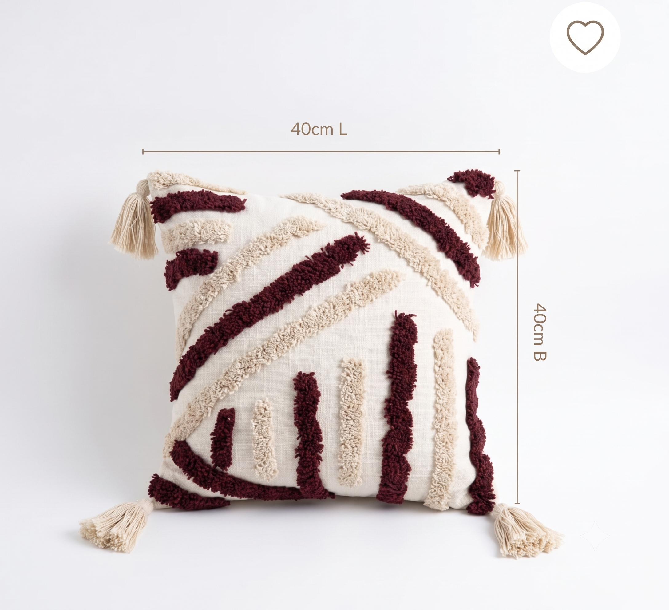 Tufted Mosaic Stripe Tasseled Cushion Cover