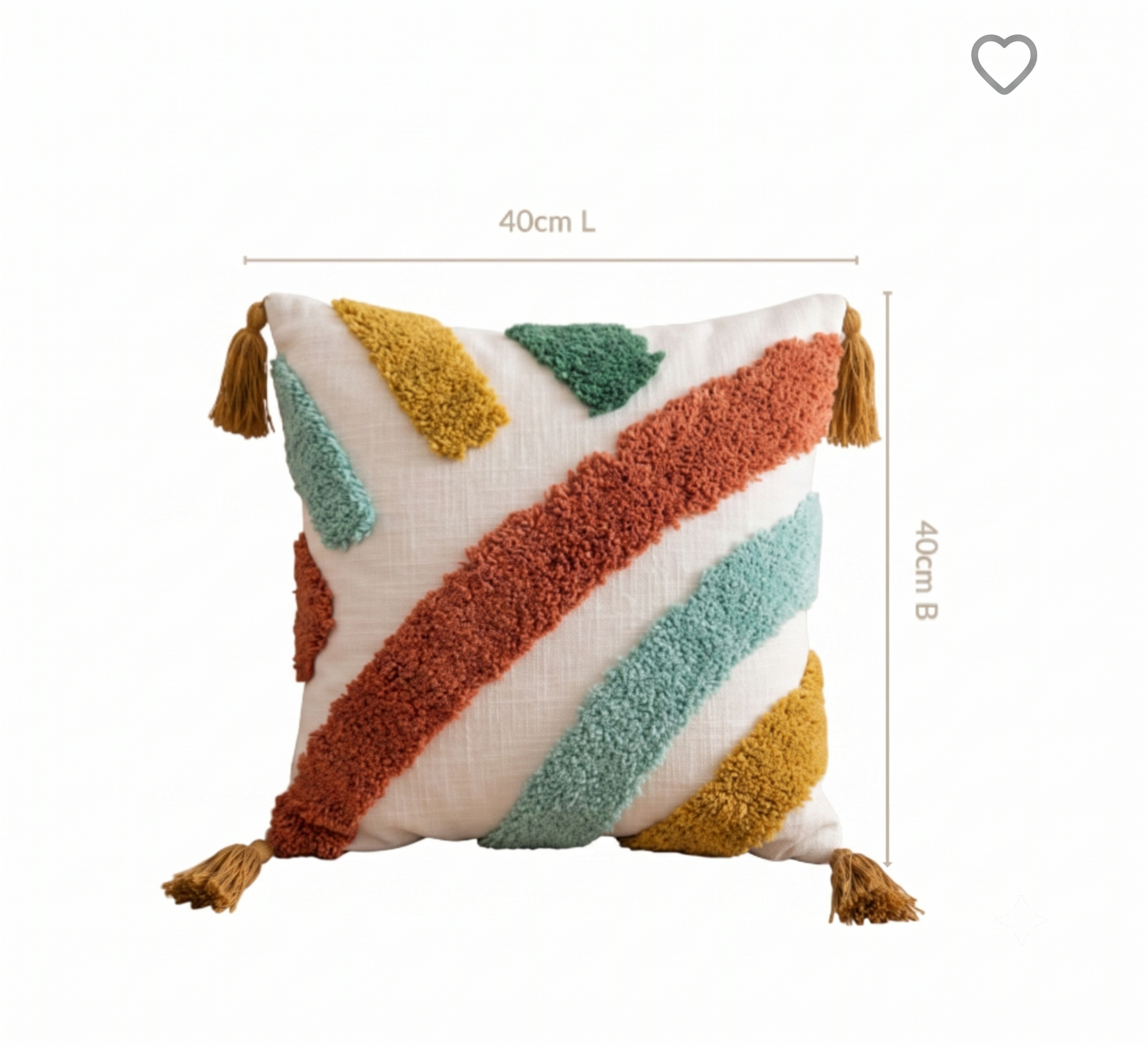 Tufted Cozy Rainbow Stripe Cushion Cover